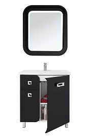 Водолей Мебель для ванной "Арнелла 80" напольная черная – фотография-7